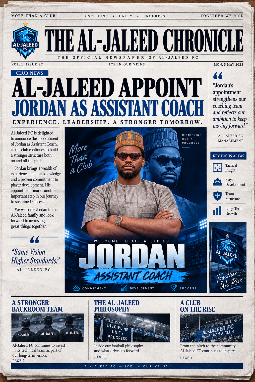 Jordan Appointed Al-Jaleed FC Assistant Coach 🧊💙